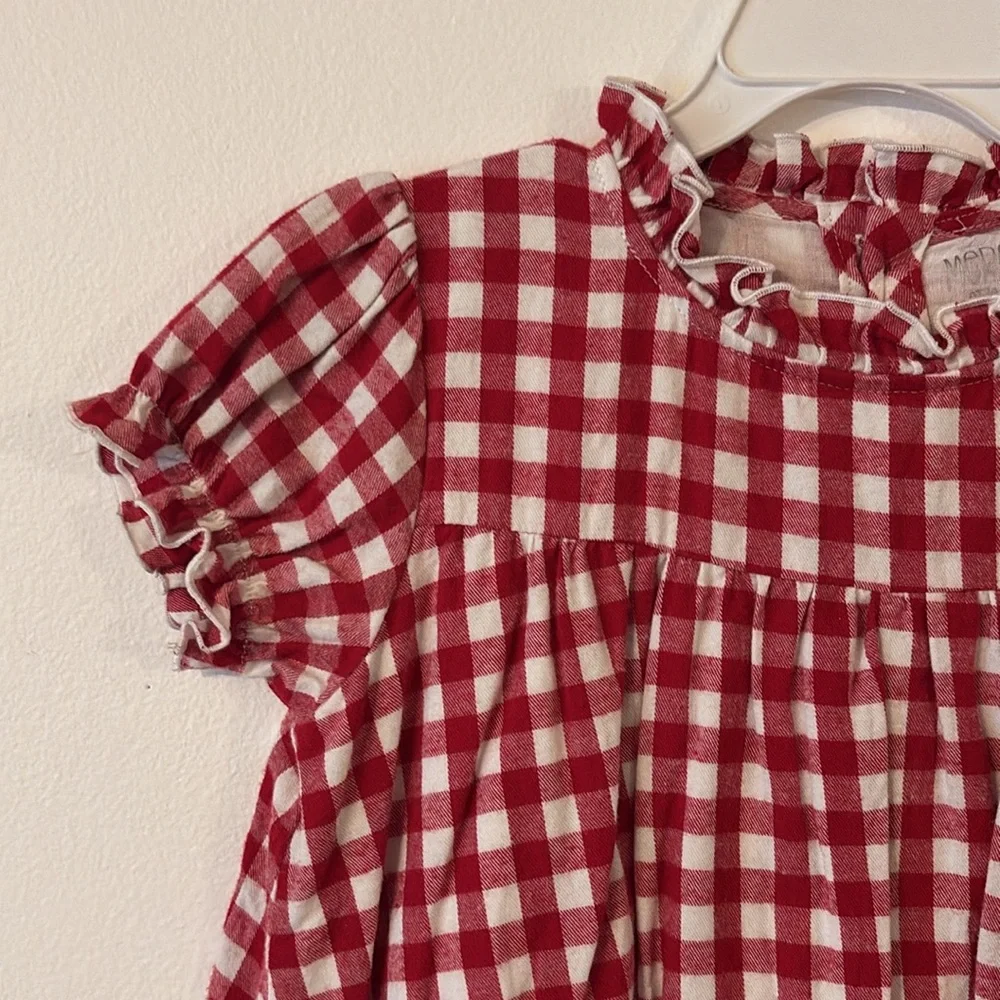 Merce and Me Red and White Plaid Gingham Patriotic Casual Dress size 6